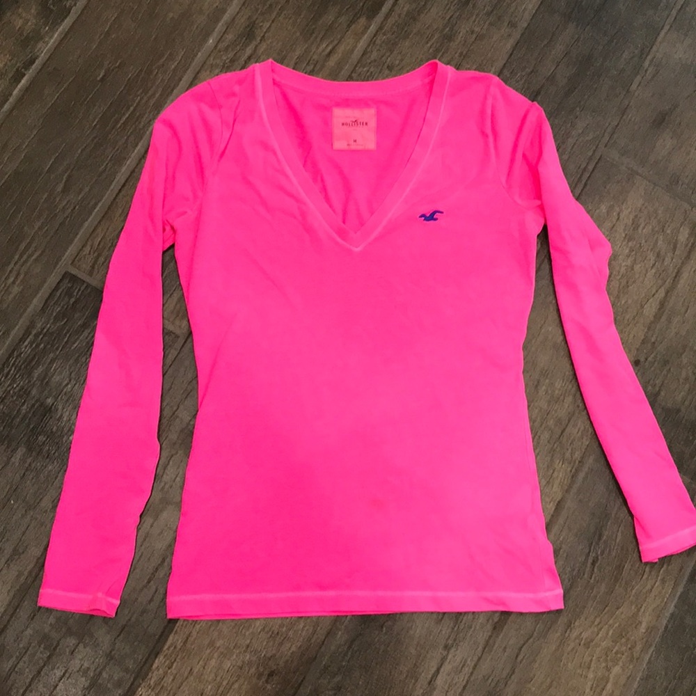 Hollister - hot pink long sleeve shirt
